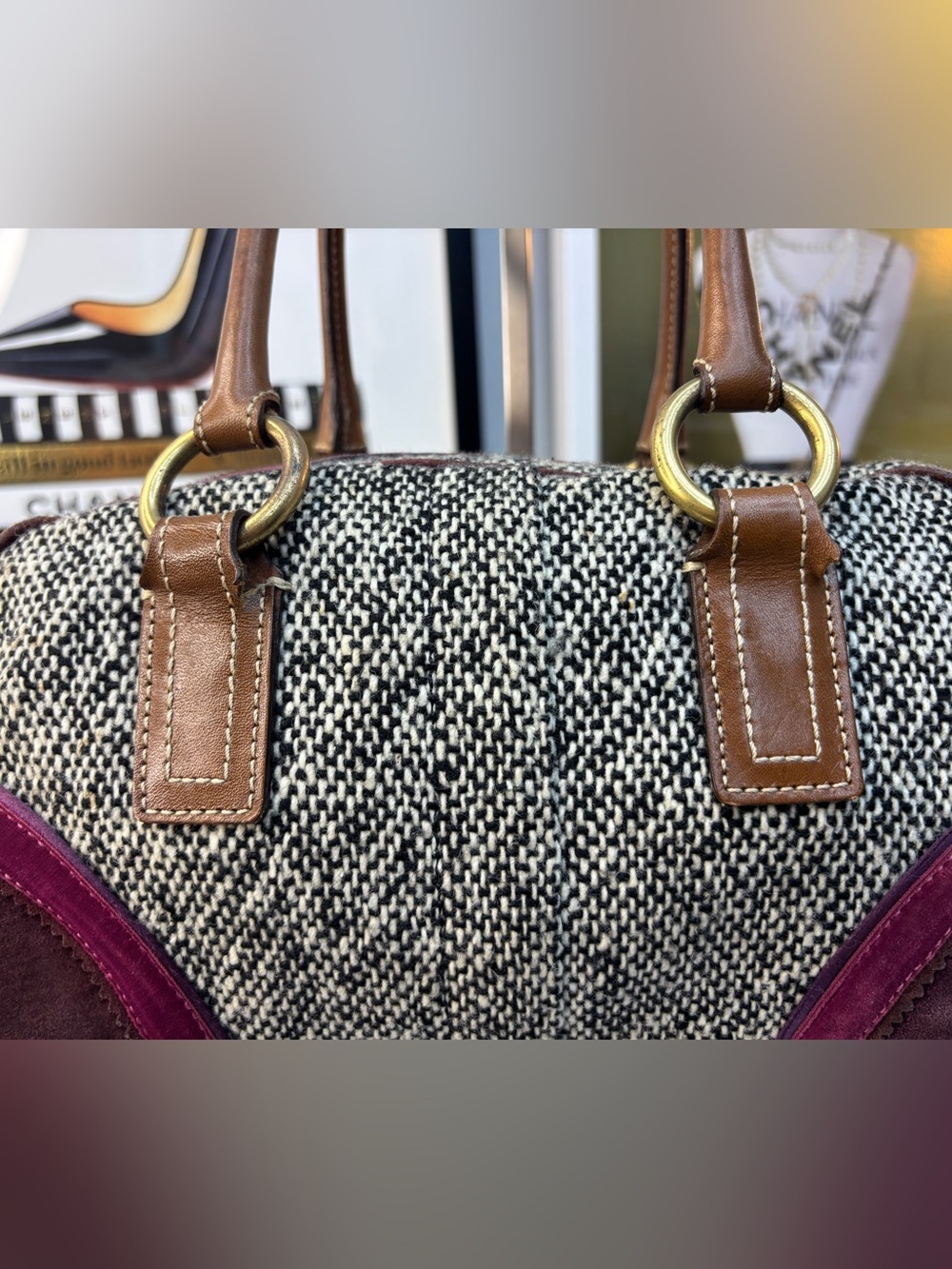 Coach 2005 Vintage Soho Tweed Y2k Swarovski Bow Satch… - Gem